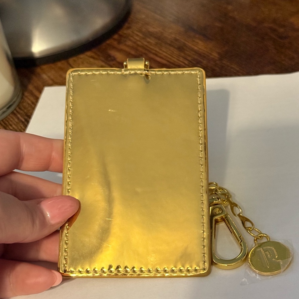 Rabanne Gold Card Holder with Keychain - Picture 3 of 5